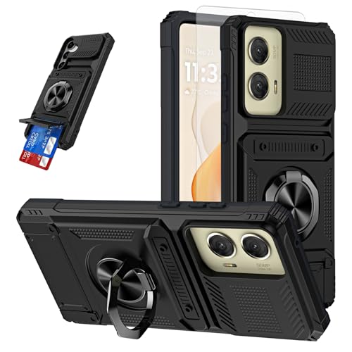 Coque Motorola Moto G Stylus 5G 2024 en silicone avec verre trempé et porte-carte