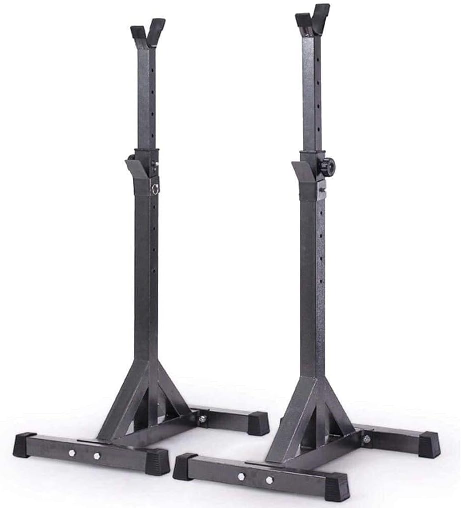 Adjustable Squat Rack Weight Lifting Bench Press Pull-Up Bars Multifunctional Shelf Home Indoor Gym Strength Training Rack Squat Rack Bench Press (Black 46 * 61