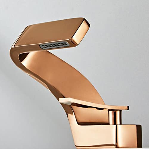 Robinet de salle de bain cascade en laiton massif avec finition noir mat durable