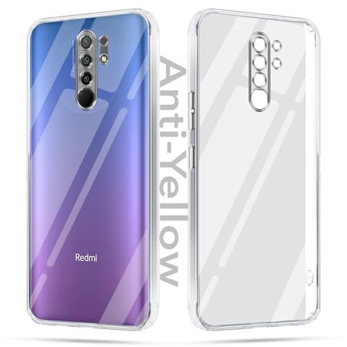 Image of Jkobi Lifetime Anti-Yellow Clear Back Cover Case for Xiaomi Mi Redmi 9 Prime (Sleek Hard Crystal | Shockproof and Camera Protection)