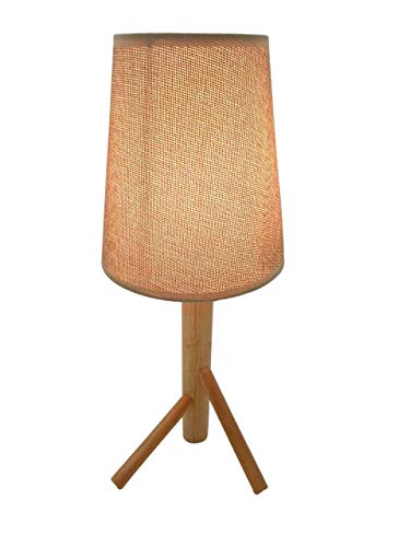 Image of Table Lamp in Natural Wood Bedside Nightstand Lamp Home Decorative for Bedroom, Study, Office, Work, Kids Room, Ideal Gifts
