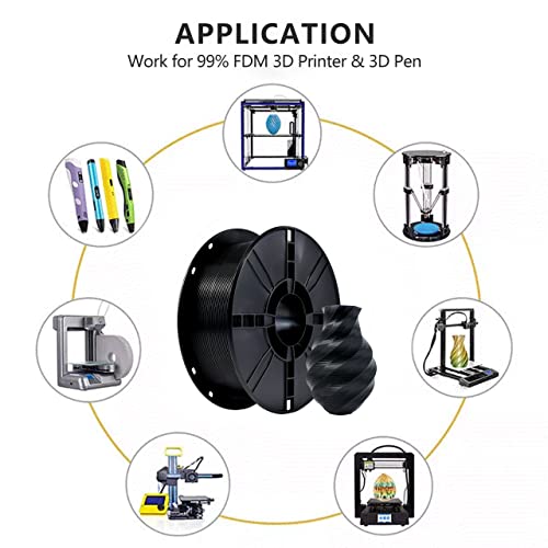 Image of iBOSS PLA Plus (PLA+) 3D Printer Filament 1.75mm,1kg Spool (2.2lbs) Toughness Enhanced 3D Printing Filament,Dimensional Accuracy + /- 0.02mm,1.75mm PLA Plus Filament,Fit Most FDM Printer(Black)