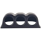 Dewhel Horizontal Carbon Fiber Look 52mm 3 Hole Triple Dash Mount Gauge Meter Pod Holder