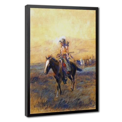 Toile avec supports de cavalerie Charles M Russell impression d'art haut de gamme