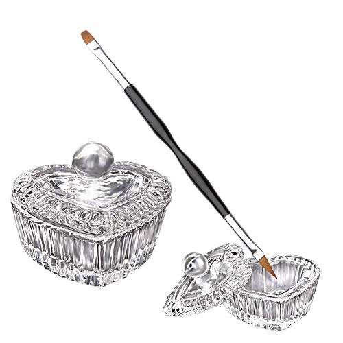 Dappenglas/Dappen Dish mit Nagel Pinsel Stifte - 1 Stück Klar Nail Art Acryl Tasse Glasschale Glas Crystal Cup Glaswaren…
