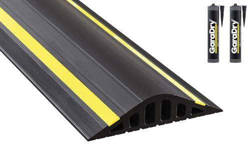 1 High Garage Door Flood Barrier Threshold Seal Kit (83) | Flexible PVC | Complete Kit Includes 2 Adhesives | GaraDry