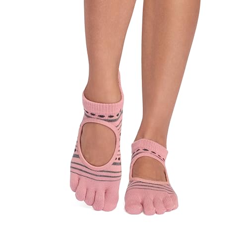 Image of Toesox Women's Bellarina Full Toe Grip Socks - Multi Pack Non-Slip Pilates Yoga Barre Socks