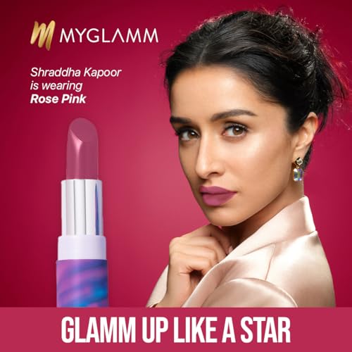 Image of MyGlamm POSE HD Lipstick-Rose Pink (Pink)-4 gm | Matte Lipstick | Enriched with Moringa oil & Vitamin E | Long-lasting & Moisturising