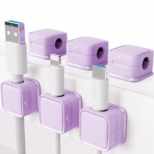 Clip de Cable, 6 Pack Organizador Magnético de Escritorio, Fuerte...