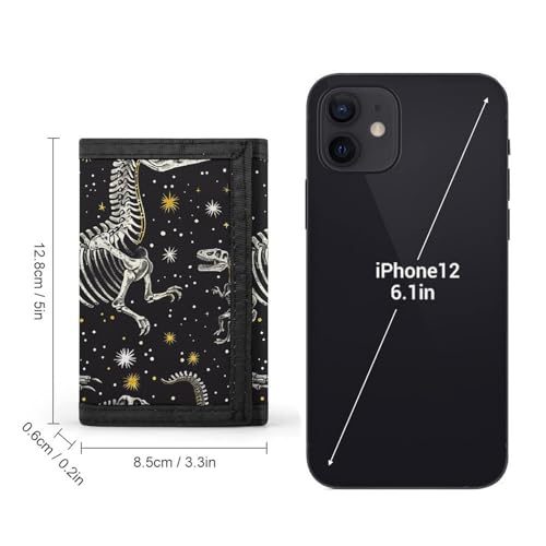 Dinosaur Skeleton Pattern Trifold Wallet for Men - Money Clip Slim Wallets with Multiple Card Slots Minimalist Small Front Pocket Wallet for Everyday Carry2