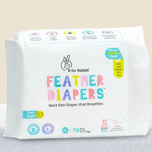 R for Rabbit XL Size Premium Feather Diaper for Baby 12 to 17 kgs (70 Pack Offer)