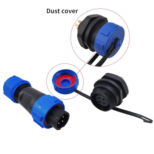 Conector SP13 IP68 estanco de 4 pines con prensaestopas PG9 modelo SP1312 impermeable 4