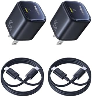 Baseus 45W USB C Charger Block, 2 Pack PPS Fast Charger Type C with USB-C Cable for iPhone 17/16/15 Series, iPad, Galaxy S24 Ultra and More Series Baseus 45W USB C Charger Block, 2 Pack PPS Fast Charger Type C with USB-C Cable for iPhone 17/16/15 Series, iPad, Galaxy S24 Ultra and More Series