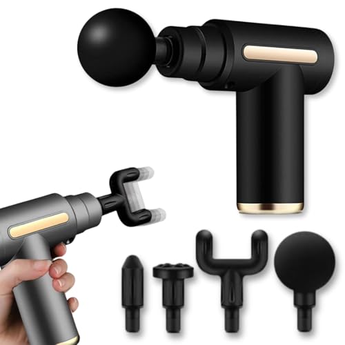 Pistola Massageadora Muscular Portátil | 6 Níveis, 4 Ponteiras e ...