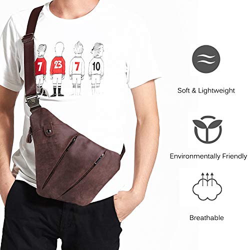 FANDARE Nieuwe borstzak segmenteerde schoudertas heren sling bag leer crossover rugzak schoudertas sporttas voor… - Afbeelding 5