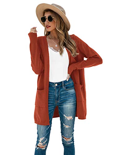Image of TASAMO Cardigan Sweaters for Women Long Sleeve Open Front Casual Knit Fall Coat Oversized Soft Outwear with Pockets
