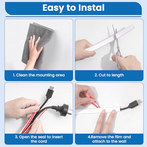 Image of Serplex Floor Cord Hide, 6.6ft PVC Self-Adhesive Wire Cover, Flexible & Cuttable Cable Hider for Home & Office, Soft Wall Wire Covers for Floor Cable Management Protector Prevent Trips Cord Cavity