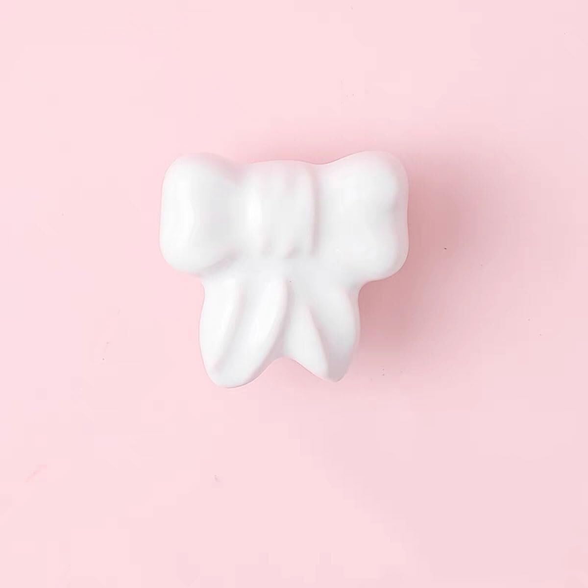 Paqwtyb White Knob Pulls, 1 Pc Ceramic Butterfly Knot Bedroom Cute Home Decor Wardrobe Dresser Pulls