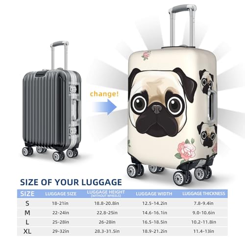 Travel Luggage Cover Line pug Suitcase Protector Elastic Washable Stretch Suitcase Protector Anti-Scratch Travel Suitcase Cover Fit 18-32 Inch Luggage2
