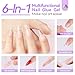 SAVILAND Advanced 6-in-1 Gel Nail Glue: 15 ML Strong Adhesive Nail Glue Gel 30-Day Lasting for Halloween Press on Nails Tips DIY Home Use