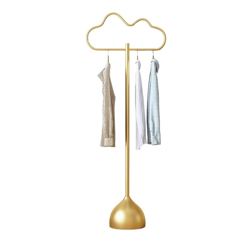 DFHS46JK Hat Rack Clothes Hanger Floor Bedroom Bedside Cloud Coat Rack Home Creative Bed End Hanging Rod for Office(Gold)