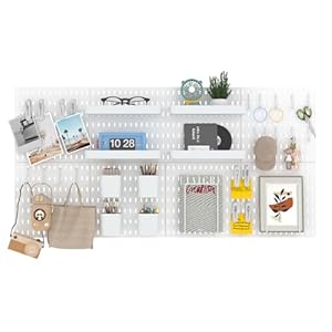 8-Pack 22″x44″ Plastic Pegboard Panels Durable Modular Organizer Boards for Wall Storage, Garage, Workshop & Craft Room – Lightweight & Easy to Install