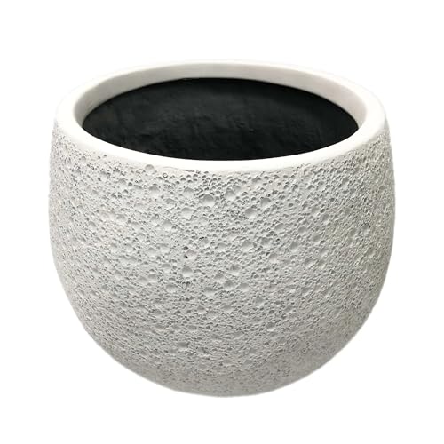 Moon Planter with UV Resin Coating, 13 Inch Weather Resistant Decorative Pot, Stylish Design