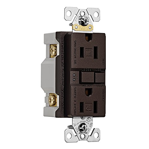 Image of Eaton TRSGF15RB-L Designer Gfci Self-Test Duplex Receptacle, Oil Rubbed Bronzeoil Rubbed Bronze