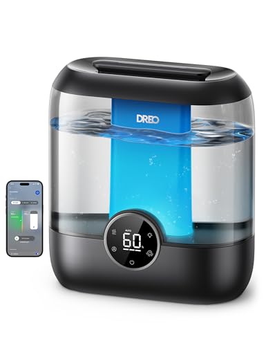 DREO Smart Humidifiers for Bedroom, 6L Top Fill Supersized Cool Mist Humidifier for Large Room...