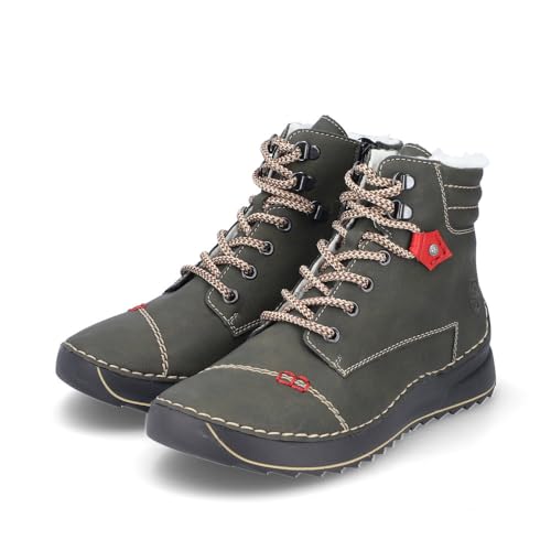 Rieker Damen Schnürstiefeletten 51545, Frauen Stiefeletten,uebergangsschuhe,uebergangsstiefel,Chukka Boots,schnürboots,grün (54),38 EU / 5 UK