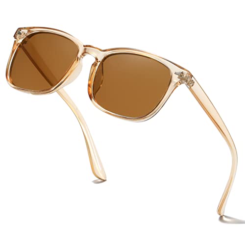 Square Polarized Sunglasses for Women Men Classic Trendy Stylish Sun Glasses 100% UV 400 Lens Protection