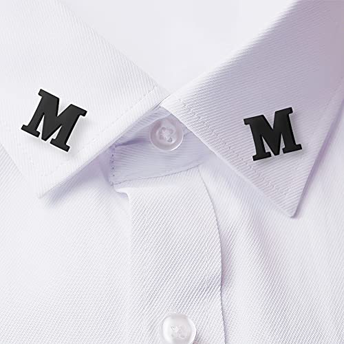 Image of HONEY BEAR Initial Alphabet Letter Lapel Pins Collar Badge Brooches for Mens /Womens Shirt Dress Decoration Black
