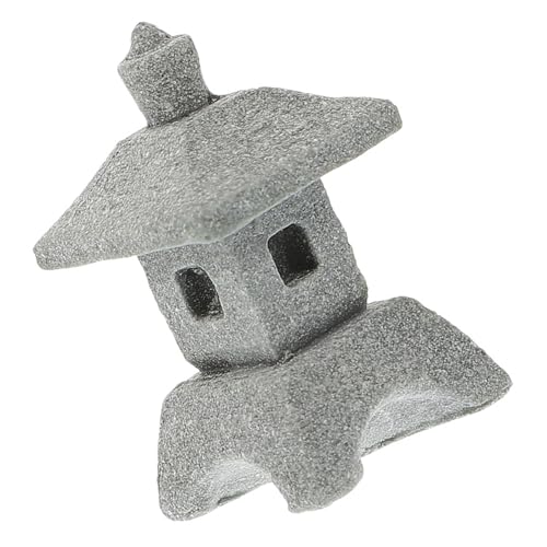 iplusmile Japanese Miniature Pagoda Lantern Sculpture Small Stone Garden Statue Zen Garden Decor Indoor Asian Micro Landscape Ornament