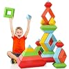 Large Building Blocks Set - 30 Giant Blocks for Stacking - Develops Hand Eye Coordination & Cognitive Skills - Ages 4-8 - Indoor & Outdoor Play
