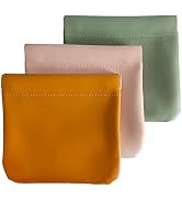 ALUXY 3Pcs Pocket/ Squeeze Cosmetic Bag, Waterproof Leather No Zipper Self-Closing Portable Trave...