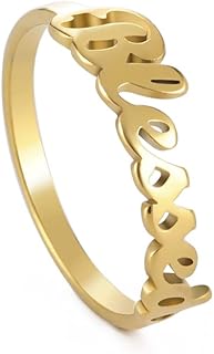 Faith Strength Engraving Blessed Ring Thin Finger Ring Inspirational Pray Religious Ring for Women