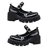 Regalos: los zapatos de uniforme de lolita muestran la hermosa curva de tu tobillo y hacen que tu luzca delgada. Las elegantes zapatillas de cristal son un regalo romántico que Toda chica quiere tener. Para tus amigos y familiares, los zapatos negros de mujer lolita también son un gran regalo.