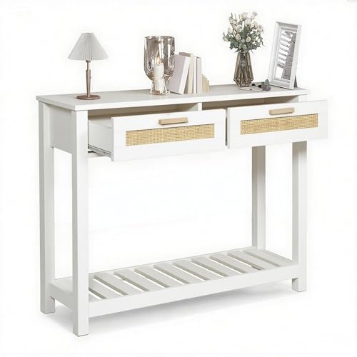 GRAVFORCE Konsolentisch schmal Console Table mit 2 Schublade, offene...
