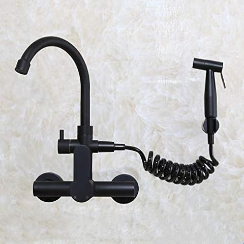 Grifo de cocina YAWEDA montado en la pared Mate Negro Cover