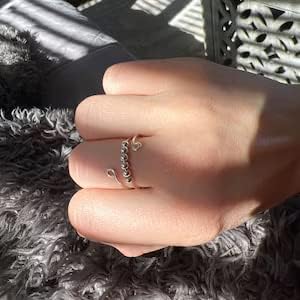 Miniatura 7 de BGYVNU To My Daughter - Anillo para aliviar la ansiedad con cuentas circulares para aliviar la ansiedad anillo abierto ajustable anillo giratorio