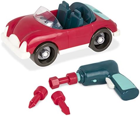 Battat – Take-Apart Roadster – Colorful Take-Apart Toy Car with Working Toy Drill for Kids Aged 3 and Up (22pc) , Red