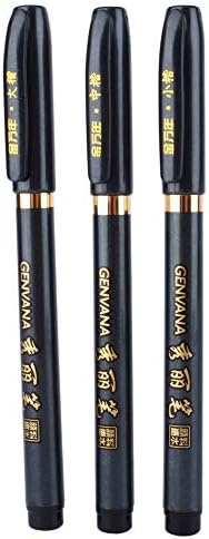 Delaman Calligraphy Pen 3pcs Chinese Japanese Calligraphy Shodo Brush Ink Pen Writing Drawing Craft Portable Pocket