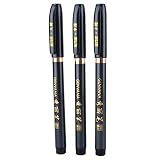 Delaman Calligraphy Pen 3pcs Chinese Japanese Calligraphy Shodo Brush Ink Pen Writing Drawing Craft
