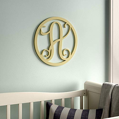 19 In. Letter H, Unfinished Circle Calligraphy Vine Monogram Wood Letter. For Your Diy Decor Such As Door Hanger, Wall Decor, Alphabet For Birthday, Wedding, Baby Shower, Nursery (H) #TOP7