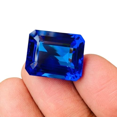 Saphir bleu naturel carré pour création de joaillerie fine personnalisée - 3