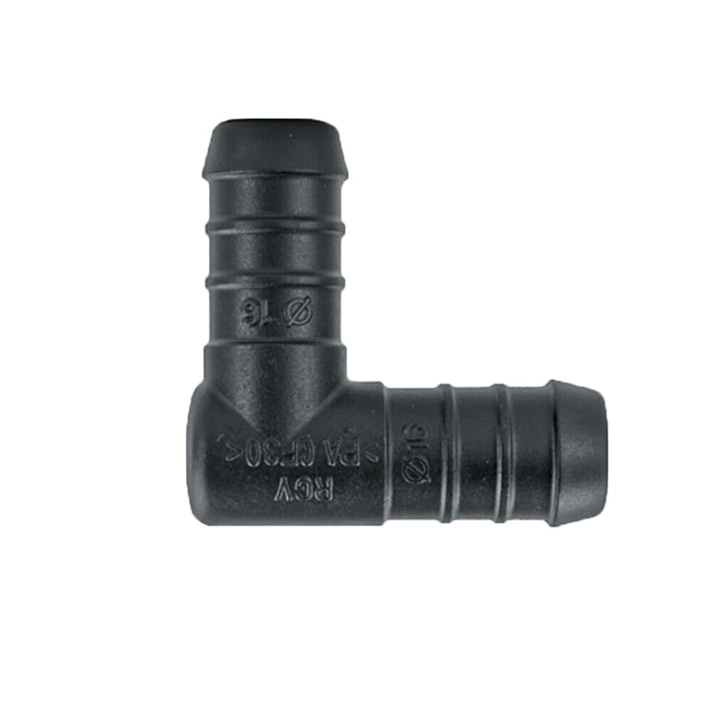 Kafton Black Hose Mender Pipe Elbow Connector Drip Irrigation Fitting Joiner (16Mm - 5/8", 5)