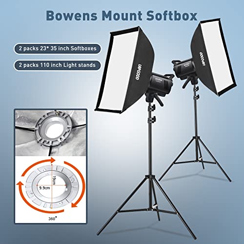 Godox MS300V Studio Flash kit with 2 Softbox, 2 Light Stands, 2 Reflectors by GODOX - Used condition - Image 6