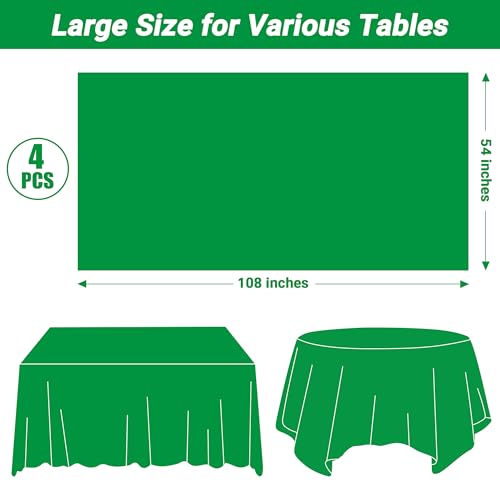 Image of 4 PCS Plastic Tablecloths for Rectangle Tables, 54 x 108 Inches Baptism Decorations, Waterproof and Leakproof Picnic Table Cover for Bachelorette Party, Colorful Tablecloth Adaptable to Every Table