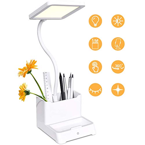 Preisvergleich Produktbild Suszian LED-Schreibtischlampe, augenpflegende Tischlampen, Schreibtischlampe Augenschutz Lesung LED-Lampe Flexible Tischlampe mit Stiftaufbewahrungsbox