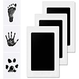 Hipeqia Pfotenabdruck Set Hund & Katze, 3 Pcs Handabdruck Baby Hundepfoten Abdruck Machen, Paw Print Stamp Pad, Fussabdruck Baby Stempelkissen, Baby Fußabdruck, Pfotenabdruck-Set,Baby Tintenabdruckset